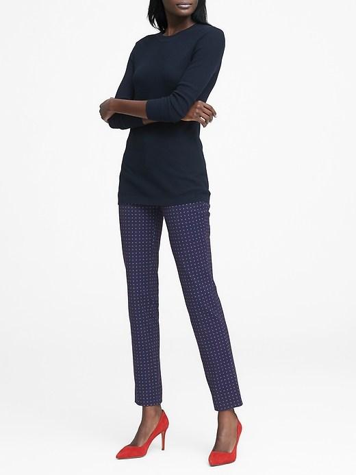 Banana Republic Womens Sloan Skinny-fit Print Ankle Pant Navy Combo Size 2