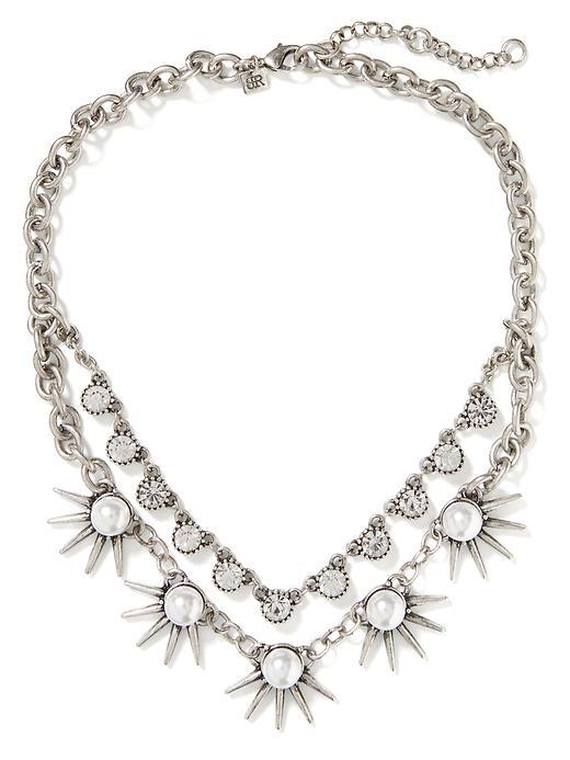 Banana Republic Classic Rebel Spike Necklace Size One Size - Silver