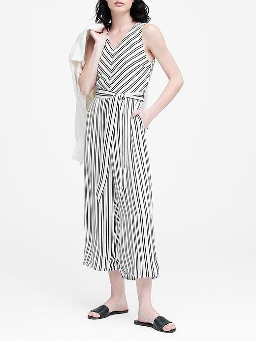 Banana Republic Petite Wide-leg Cropped Jumpsuit