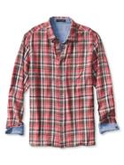Banana Republic Mens Camden Fit Reversible Double Face Shirt Size L Tall - Bright Red