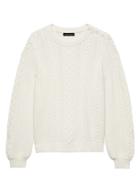Banana Republic Womens Cotton-blend Cable-knit Sweater Ivory Size Xxl