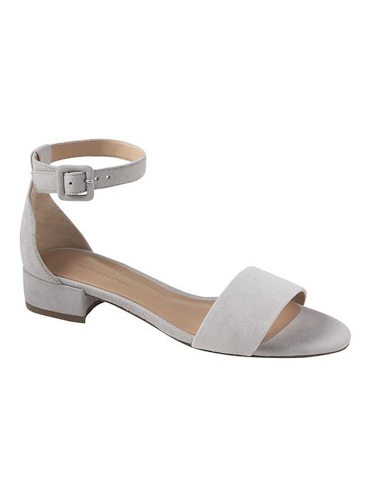 Banana Republic Womens Low Heel Sandal Moon Dust Suede Size 8