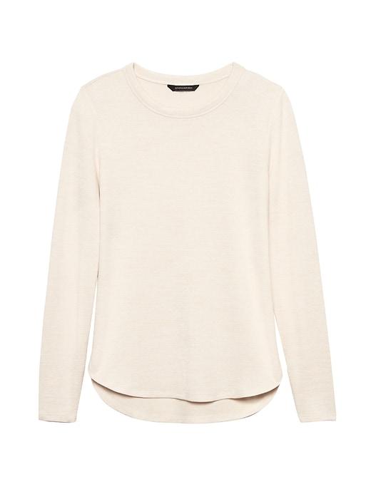 Banana Republic Womens Luxespun Curved Hem T-shirt Oatmeal Size M