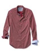 Banana Republic Tailored Slim Fit Custom 078 Wash Star Shirt Size L Tall - Dark Claret