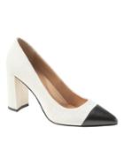 Banana Republic Womens Madison 12-hour Block-heel Pump White & Black Size 7