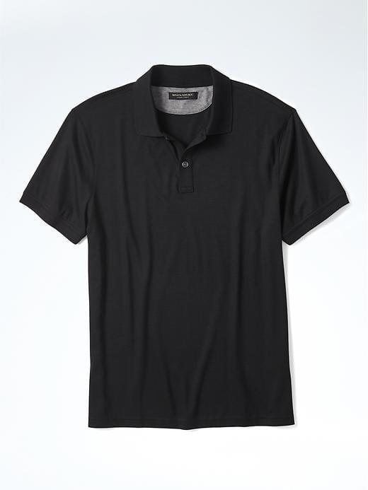 Banana Republic Mens Slim Luxury-touch Polo Shirt Black Size L