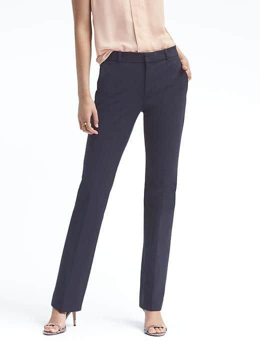 Banana Republic Womens Logan Fit Bi Stretch Pant - Navy