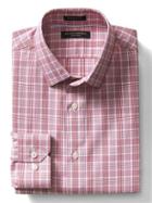 Banana Republic Mens Camden Fit Non Iron Check Shirt - Saucy Red