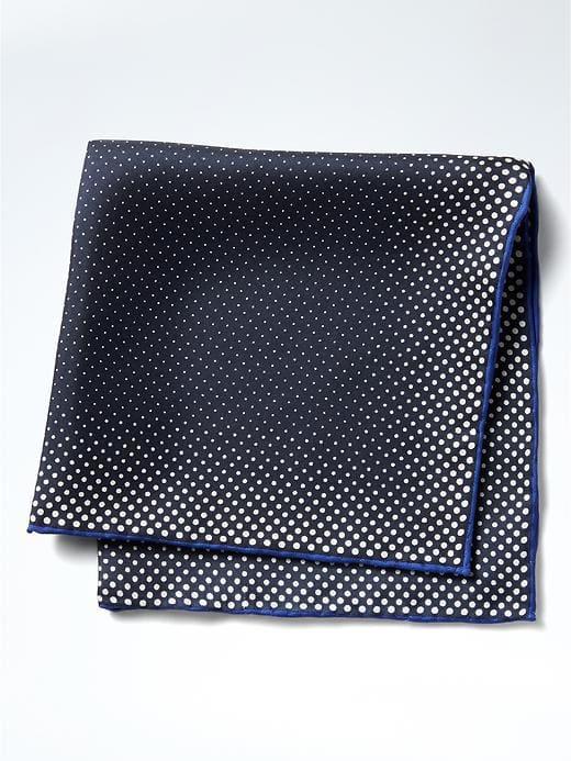 Banana Republic Gradient Dot Silk Pocket Square - Navy
