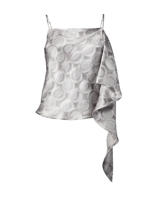 Banana Republic Womens Heritage Flounce Accent Silk Tank - Gray