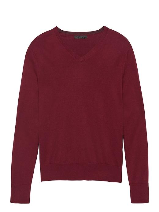 Banana Republic Mens Silk Cotton Cashmere V-neck Sweater Cole Rouge Red Size Xs