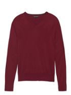 Banana Republic Mens Silk Cotton Cashmere V-neck Sweater Cole Rouge Red Size Xs