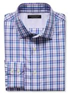 Banana Republic Mens Slim-fit Non-iron Tartan Check Shirt Purple Size Xxl