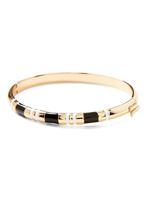 Banana Republic Womens Enamel Stripe Bangle Black & White Size One Size