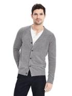 Banana Republic Mens Run In Slub Cardigan - Dark Silver Gray