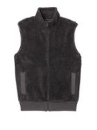 Banana Republic Mens Sherpa Fleece Vest Flint Gray Size M