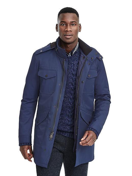 Banana Republic Mens Modern Trench Coat - Navy
