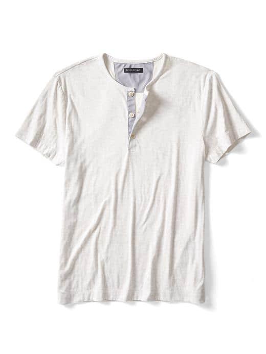 Banana Republic Mens Midweight Tee - Cream