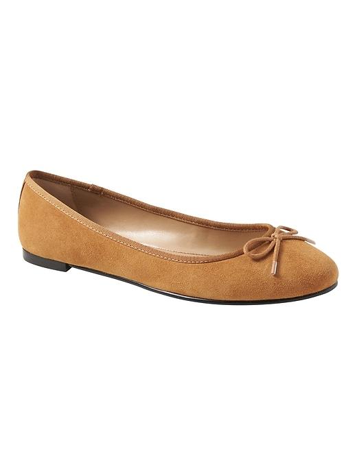 Banana Republic Womens Robin Ballet Flat Camel Suede Size 7