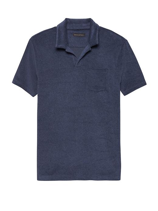 Banana Republic Mens Terry Polo Shirt Blue Jay Size Xxs