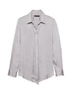 Banana Republic Womens Dillon Classic-fit Soft Shirt With Removable Tie Skyline Gray Size Xl