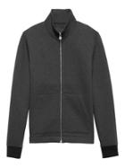 Banana Republic Mens Herringbone Neoprene Full-zip Track Jacket Dark Charcoal Gray Size M