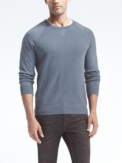 Banana Republic Mens Pima Cotton Cashmere Pullover Crew - Blue Shadow