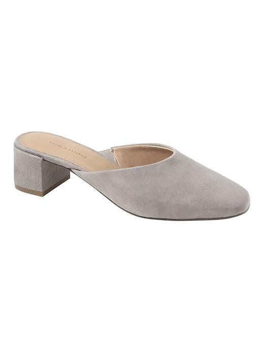 Banana Republic Womens Mid Block-heel Mule Dark Gray Suede Size 5