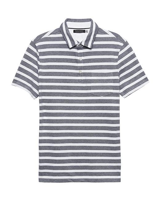 Banana Republic Mens Don';t-sweat-it Mariner Stripe Polo Shirt White Size Xs