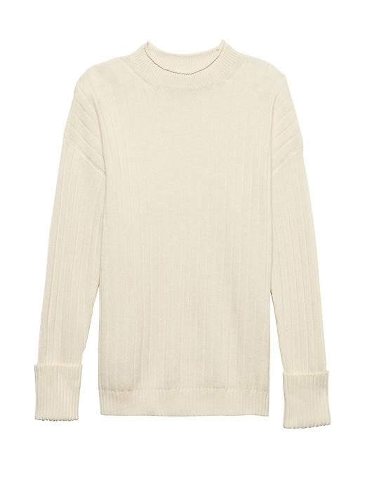Banana Republic Womens Machine-washable Wool-cashmere Ribbed Sweater Ivory Size Xs
