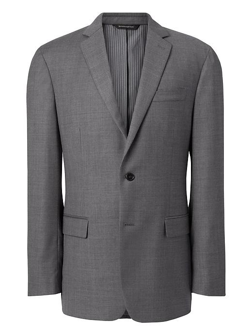 Banana Republic Mens Standard Italian Wool Sharkskin Suit Jacket Dark Gray Size 34