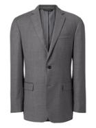 Banana Republic Mens Standard Italian Wool Sharkskin Suit Jacket Dark Gray Size 34