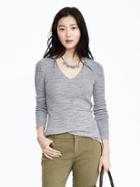 Banana Republic Womens Skinny Vee Pullover Size L - Light Gray
