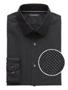 Banana Republic Mens Grant Slim-fit Non-iron Confetti Print Dress Shirt Black Size S