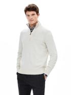 Banana Republic Mens Cotton Cashmere Half Zip Sweater Pullover Size L Tall - Transition Cream