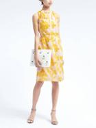 Banana Republic Womens Ginger Floral Ruffle Neck Shirtdress - Yellow Floral