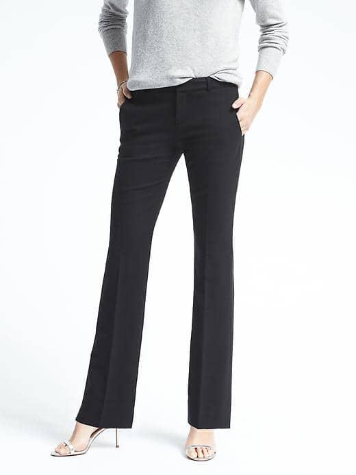 Banana Republic Womens Logan Fit Lightweight Wool Pant - Black
