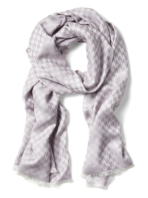 Banana Republic Womens Shiny Houndstooth Rectangular Scarf White Size One Size