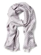 Banana Republic Womens Shiny Houndstooth Rectangular Scarf White Size One Size