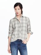 Banana Republic Dillon Fit Heather Flannel Shirt - Cocoon
