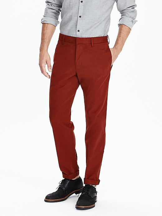 Banana Republic Mens Gavin Relaxed Straight Cotton Chino Size 32w 36l Tall - Muir Wood