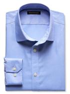 Banana Republic Mens Tailored Slim-fit Non-iron Solid Oxford Shirt Blue Size Xxl