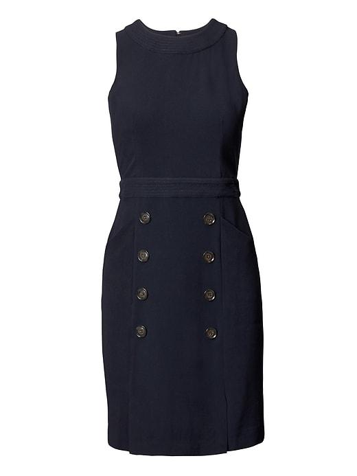 Banana Republic Womens Button Front Utility Sheath Dress - Navy