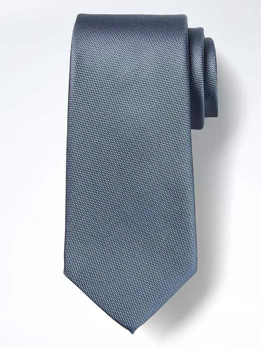 Banana Republic Mens Oxford Silk Nanotex Tie - Blue Shadow