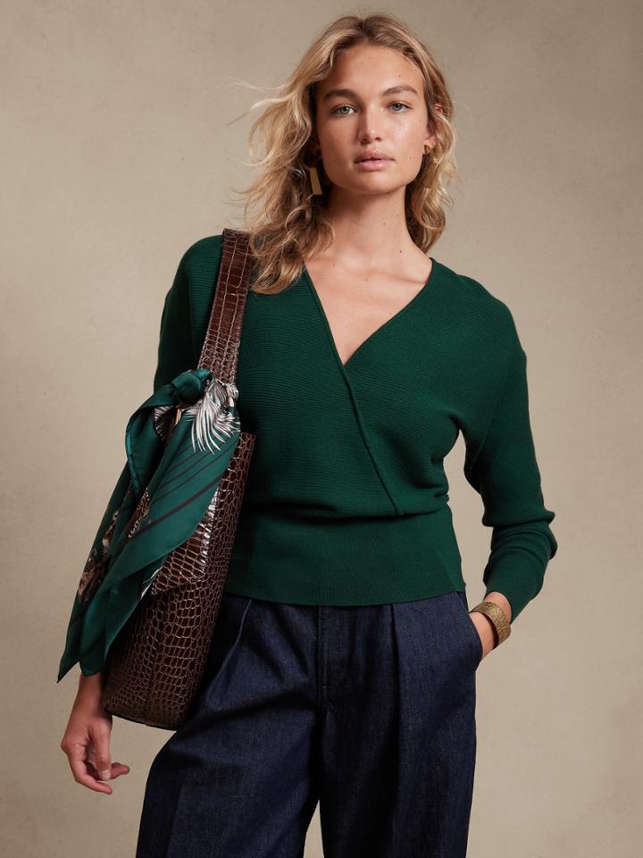 Rina Wrap-front Sweater