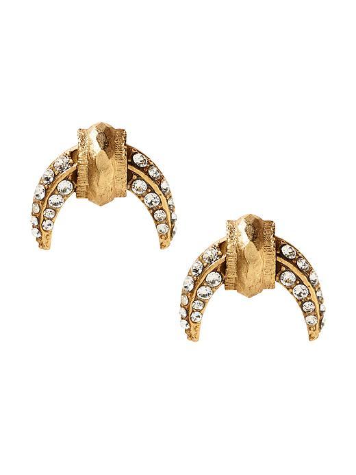 Banana Republic Elizabeth Cole Small Horn Earrings - Crystal