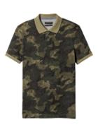 Banana Republic Mens Slim Pique Camo Print Polo - District Green