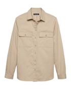 Banana Republic Womens Dillon Classic-fit Twill Utility Shirt Golden Beige Size M