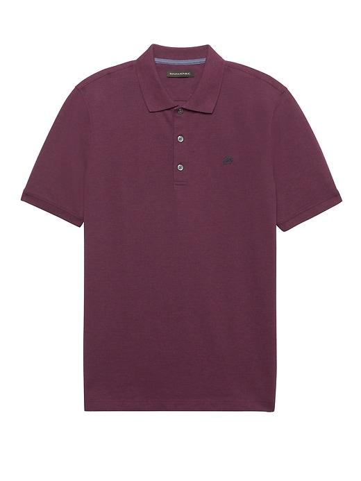 Banana Republic Mens Solid Pique Polo Shirt Burgundy Wine Size Xs