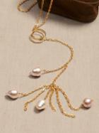 Pearl Tassel Lariat Necklace | Aureus + Argent